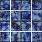 5 Square Feet 3x3 Tile for Wall Spa Swimming Pool Shower Kitchen Countertop Bathroom Sink Backsplash - 5 SF 3" x 3" Porcelain Tile (Terra Blue)